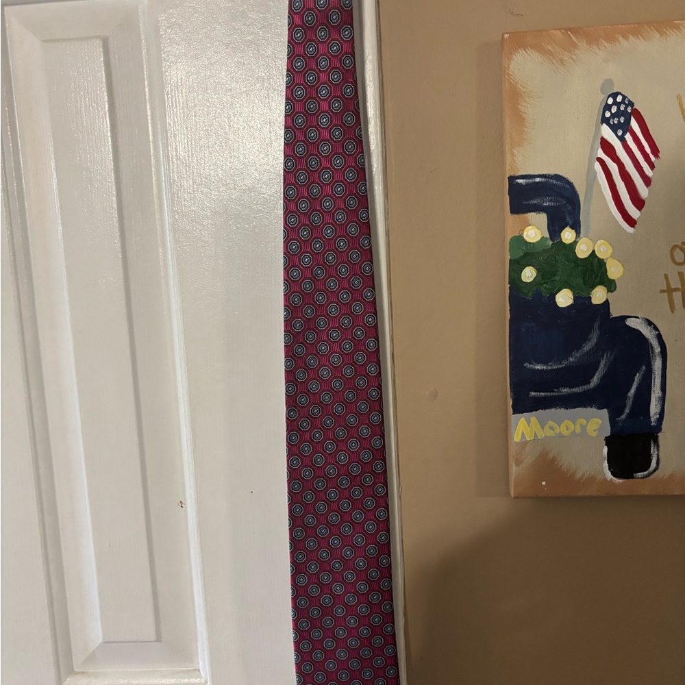 Red and Blue Patterned Tie